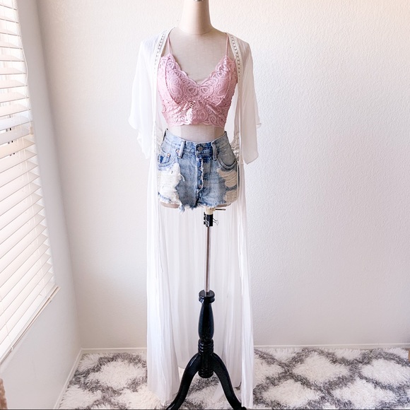 Sweaters - White Kimono Duster Cover Up